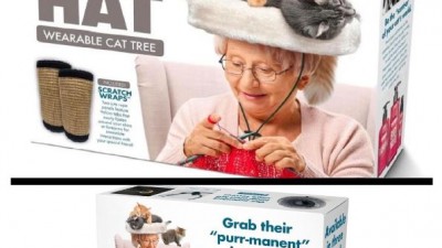 A WEARABLE CAT BED HAT! CAT'S MOM ARE MORE WEIRD!