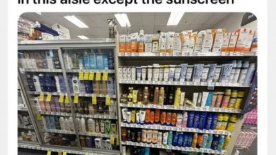 I wonder why not sunscreen?