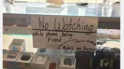 If u want ur phone fixed - follow the sign